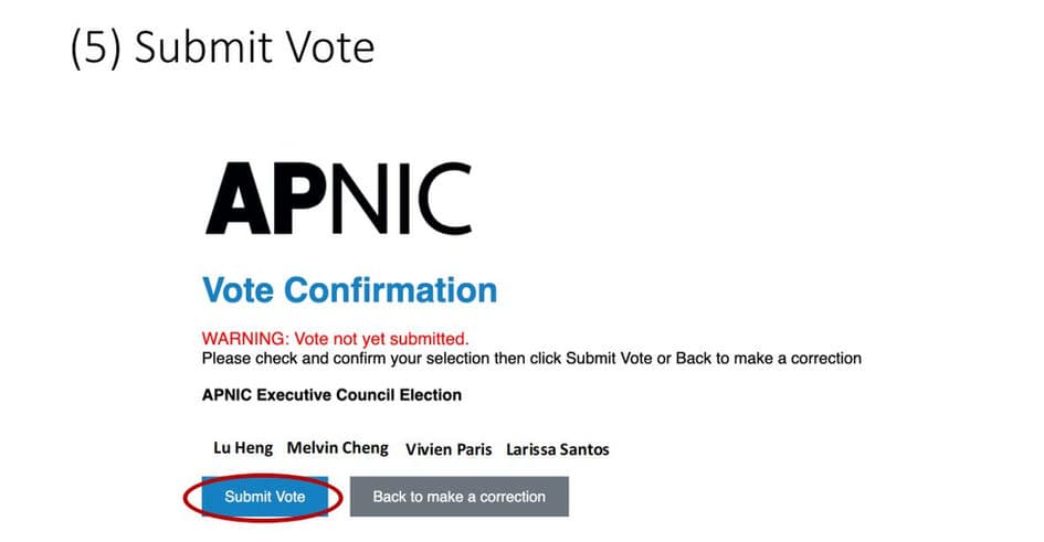 (5) Submit Vote